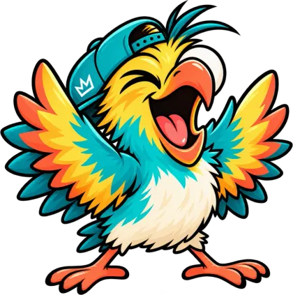 Boo cheering with both wings in the air at the prospect of your subscription.